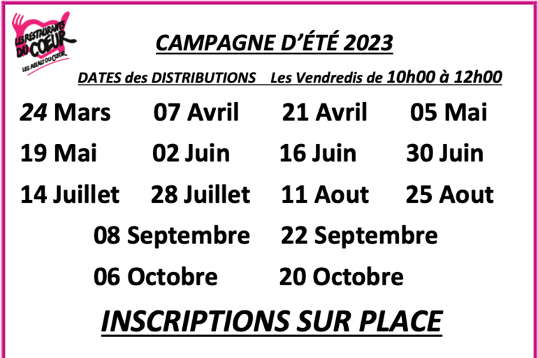 Campagne d'été des Restos du Cœur